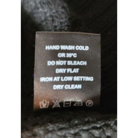 NWT - One Grey Day Black Knit Superfine Merino Open Cardigan W Pockets - Sz L - Picture 10 of 10